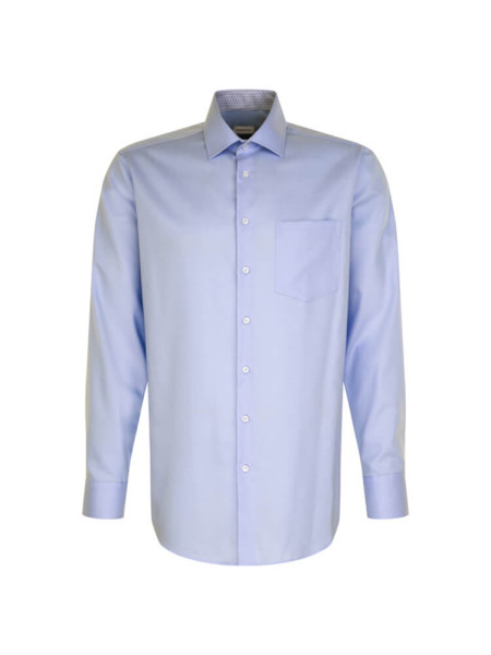 Camisa Seidensticker MODERN TWILL azul claro con cuello Business Kent de corte moderno