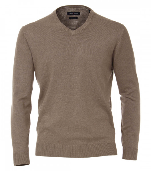 CASAMODA Pullover hellbraun in klassischer Schnittform