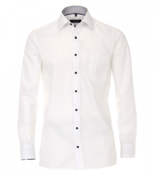CASAMODA Hemd COMFORT FIT UNI POPELINE weiss mit Kent Kragen in klassischer Schnittform