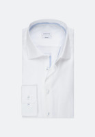 Camisa Seidensticker SLIM FIT ESTRUCTURA blanco con cuello Business Kent de corte estrecho