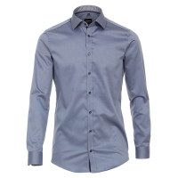 Chemise Venti BODY FIT TWILL bleu clair avec col Kent en coupe étroite