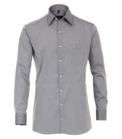 Camicia CASAMODA COMFORT FIT UNI POPELINE grigio con Kent collar in taglio classico