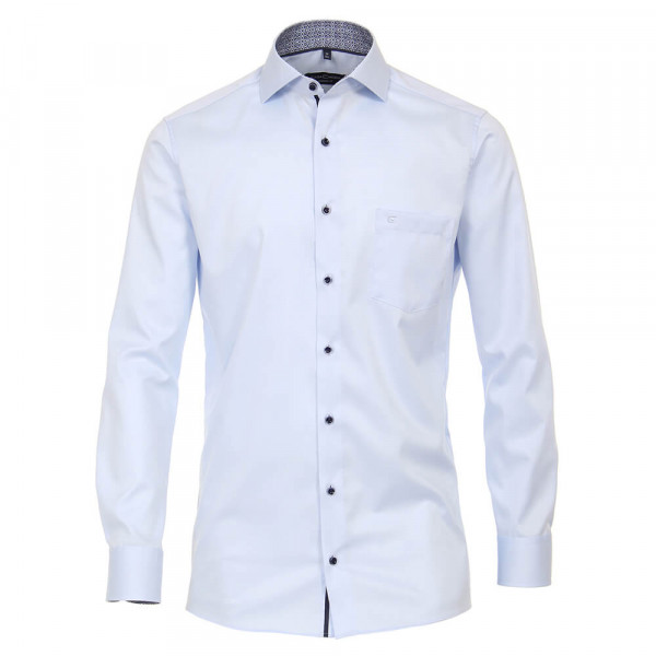 Chemise CASAMODA MODERN FIT TWILL bleu clair avec col Kent en coupe moderne