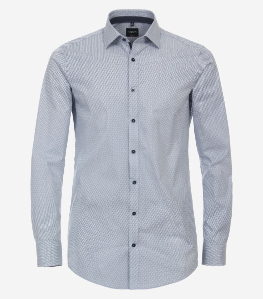 Venti shirt BODY FIT PRINT light blue with Kent collar in narrow cut