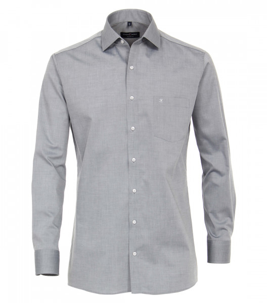 Camicia CASAMODA MODERN FIT UNI POPELINE grigio con Kent collar in taglio moderno