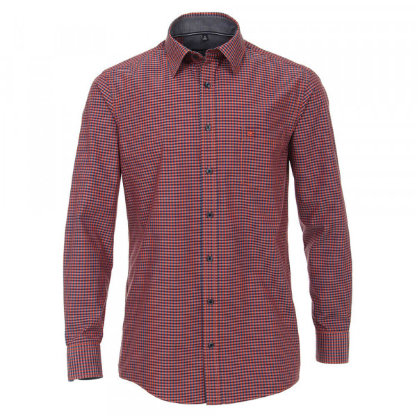 CASAMODA Hemd COMFORT FIT UNI POPELINE orange mit Kent Kragen in klassischer Schnittform