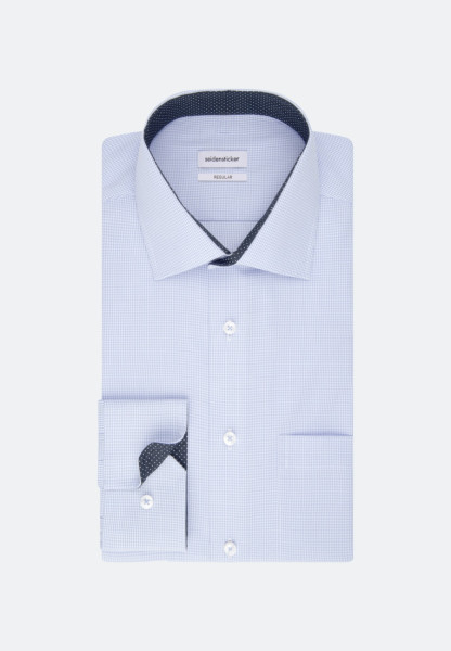 Camicia Seidensticker REGULAR FIT UNI POPELINE azzurro con Business Kent collar in taglio classico