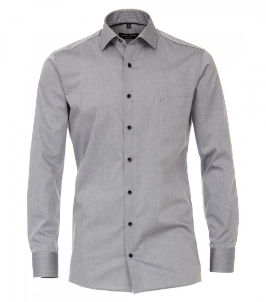 CASAMODA Hemd MODERN FIT UNI POPELINE grau mit Kent Kragen in moderner Schnittform