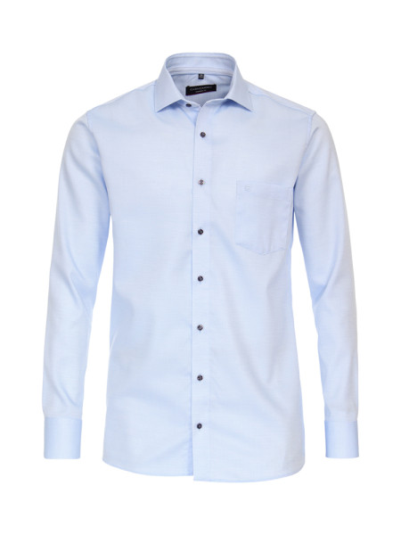 Camisa CASAMODA MODERN FIT UNI POPELINE azul claro con cuello Kent de corte moderno