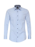 Camicia Venti BODY FIT UNI POPELINE azzurro con Kent collar in taglio stretto