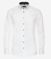 Redmond overhemd COMFORT FIT STRUCTUUR wit met Button Down-kraag in klassieke snit