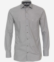 Camicia CasaModa COMFORT FIT PRINT grigio con Kent collar in taglio classico