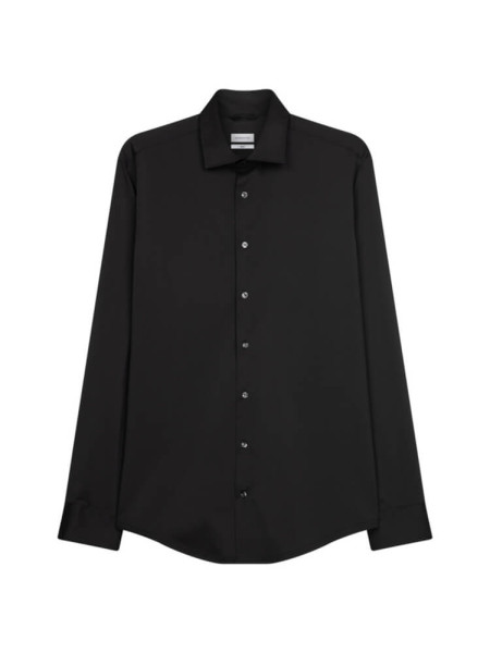 Camisa Seidensticker SLIM PERFORMANCE negro con cuello Kent de corte estrecho