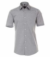 Camisa Venti MODERN FIT UNI POPELINE gris con cuello Kent de corte moderno