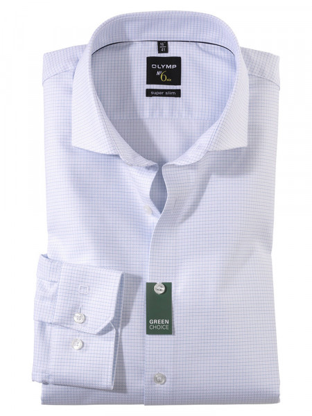 Chemise OLYMP SUPER SLIM UNI POPELINE blanc avec col Royal Kent en coupe super étroite