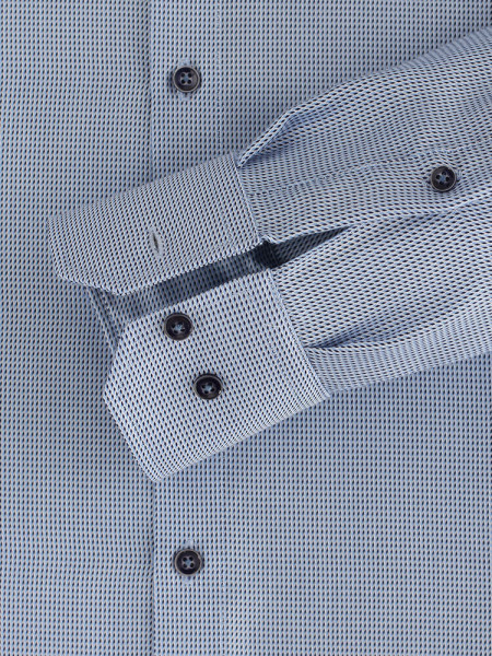 VENTI Regular Fit Hemd Mittelblau Kent Struktur - Ansicht 2