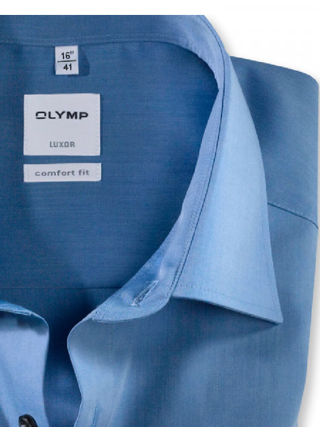 OLYMP Comfort Fit Hemd Mittelblau New Kent Chambray