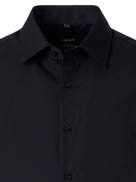 VENTI Comfort Fit Hemd Schwarz Kent Popeline - Ansicht 1