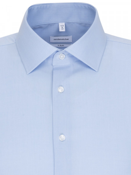 SEIDENSTICKER Extra Slim Fit Hemd Hellblau Business Kent Fil à Fil - Ansicht 2