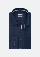 Camisa Seidensticker REGULAR FIT ESTRUCTURA azul oscuro con cuello Business Kent de corte clásico