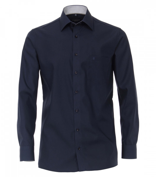 CASAMODA Hemd COMFORT FIT UNI POPELINE dunkelblau mit Kent Kragen in klassischer Schnittform