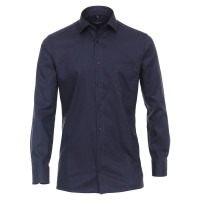 CASAMODA Hemd MODERN FIT STRUKTUR dunkelblau mit Kent Kragen in moderner Schnittform