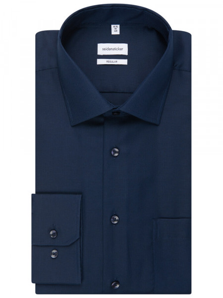 SEIDENSTICKER Regular Fit Hemd Marine Business Kent Struktur - Ansicht 4