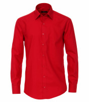 Camicia Venti MODERN FIT UNI POPELINE rosso con Kent collar in taglio moderno