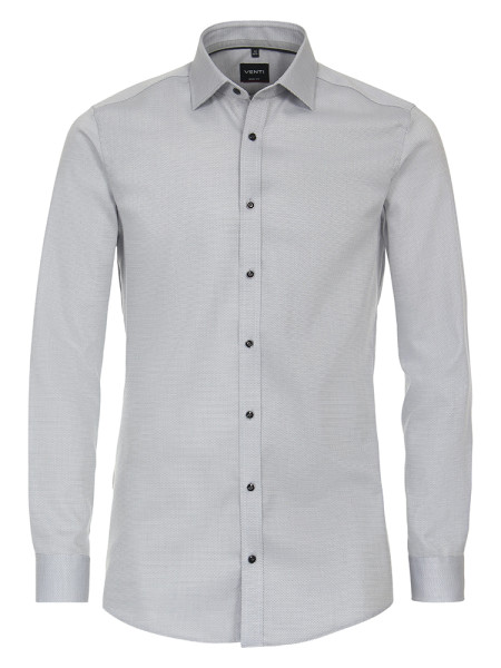 Camicia Venti BODY FIT STRUTTURA grigio con Kent collar in taglio moderno