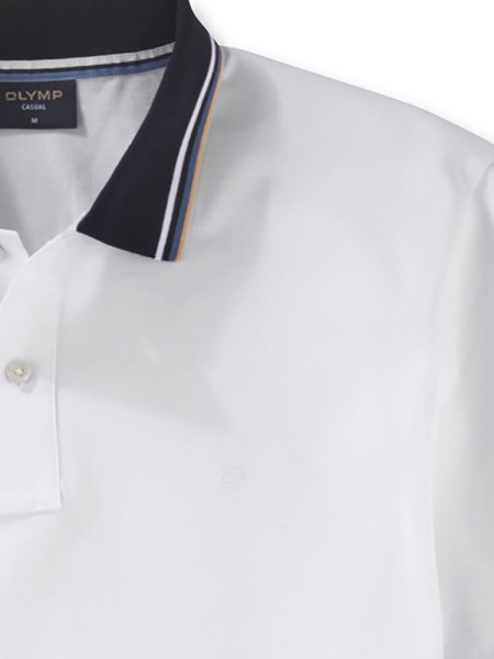 OLYMP Poloshirt Weiß Piqué