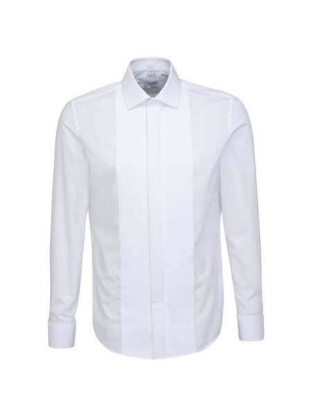 Camicia Seidensticker SLIM UNI POPELINE bianco con Business Kent collar in taglio stretto