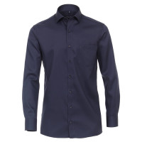 Camisa CASAMODA COMFORT FIT TWILL azul oscuro con cuello Kent de corte clásico