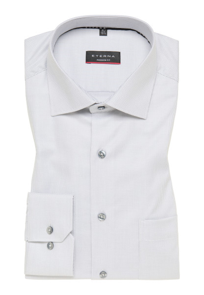 Camicia Eterna MODERN FIT STRUTTURA grigio con Kent classico collar in taglio moderno