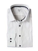 Marvelis overhemd MODERN FIT UNI POPELINE wit met Nieuw Kent-kraag in moderne snit