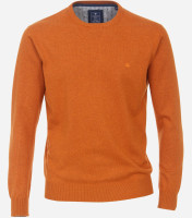 Redmond sweater REGULAR FIT KNITTED orange with Round neck collar in classic cut