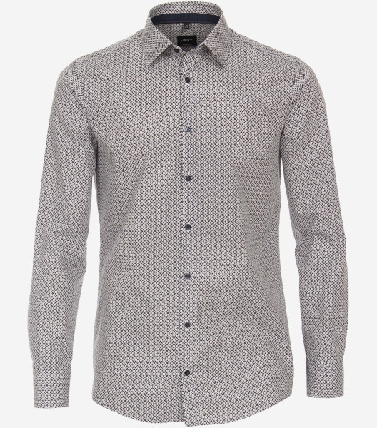 Camisa Venti MODERN FIT PRINT azul oscuro con cuello Kent de corte moderno