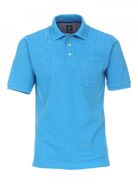 Redmond Poloshirt REGULAR FIT PIQUÉ hellblau mit Polo-Knopf Kragen in klassischer Schnittform