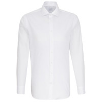 Camisa Seidensticker SHAPED FINO OXFORD blanco con cuello Spread Kent de corte moderno