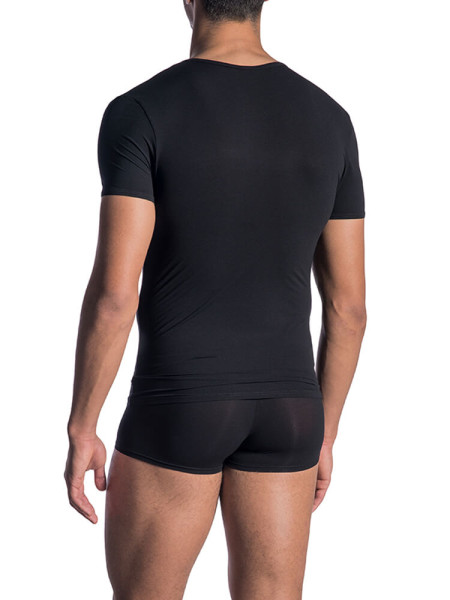 OLAF BENZ Regular Fit Schwarz Microfaser