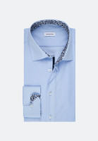 Seidensticker shirt REGULAR FIT UNI POPELINE light blue with Business Kent collar in classic cut