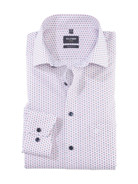 Olymp shirt MODERN FIT PRINT pink with Global Kent collar in modern cut