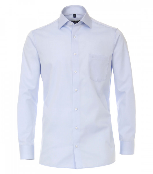 Camisa CASAMODA COMFORT FIT TWILL azul claro con cuello Kent de corte clásico