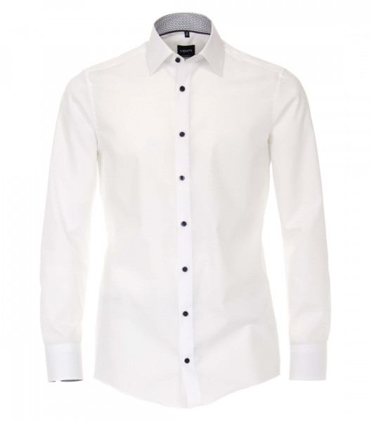 Venti Hemd MODERN FIT UNI POPELINE weiss mit Kent Kragen in moderner Schnittform