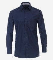 Camisa CasaModa COMFORT FIT ESTRUCTURA azul oscuro con cuello Kent de corte clásico