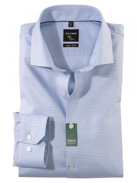 OLYMP shirt SUPER SLIM UNI POPELINE light blue with Royal Kent collar in super slim cut