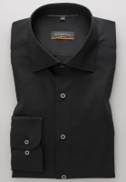 Chemise Eterna SLIM FIT UNI STRETCH noir avec col Classic Kent en coupe étroite