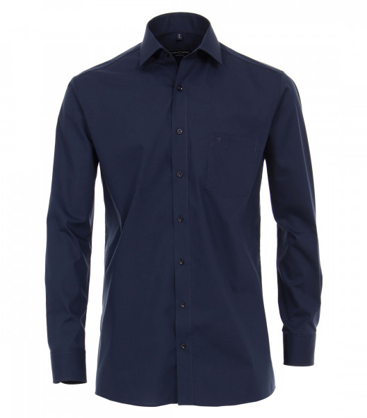 Camisa CASAMODA MODERN FIT UNI POPELINE azul oscuro con cuello Kent de corte moderno