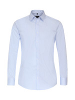 Camisa Venti MODERN FIT UNI POPELINE azul claro con cuello Kent de corte moderno