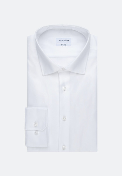Seidensticker shirt TAILORED TWILL white with Business Kent collar in narrow cut