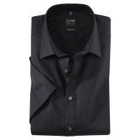 OLYMP Level Five body fit shirt UNI POPELINE black with New York Kent collar in narrow cut